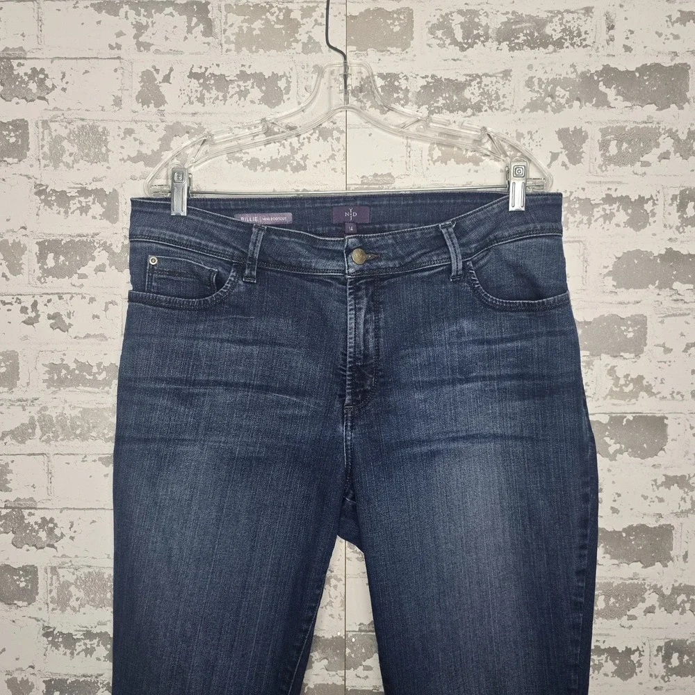 NYDJ‎ Jeans Womens 14 Billie Mini Bootcut Medium Blue Wash Stretch Denim Comfort